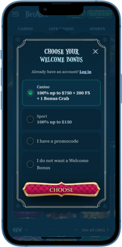 BetAlice Casino Registration