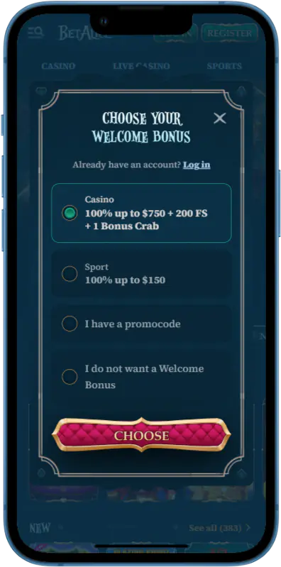 BetAlice Casino Registration